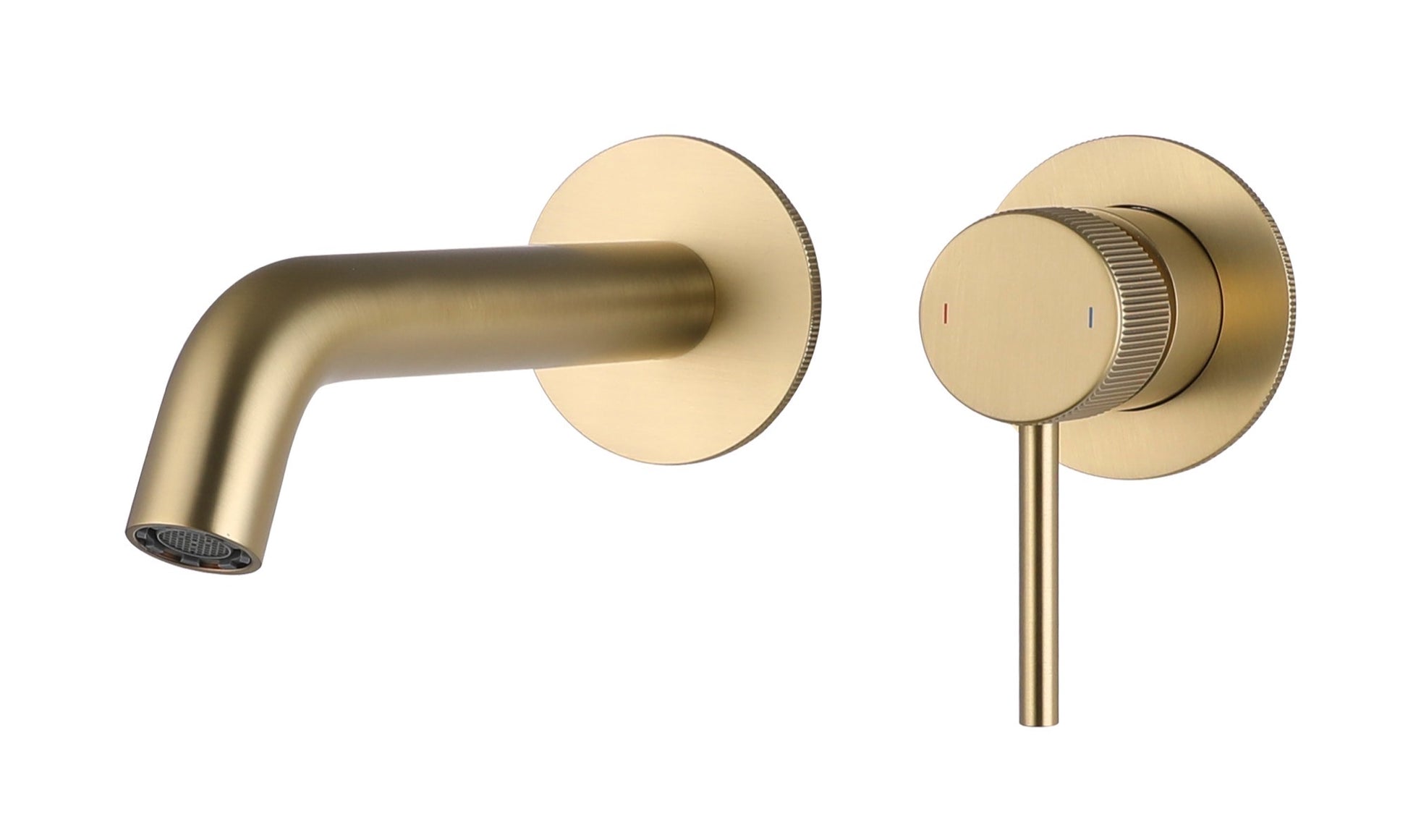 Alderley fluted wall mounted basin mixer with EZ box - brushed gold (BT7100)