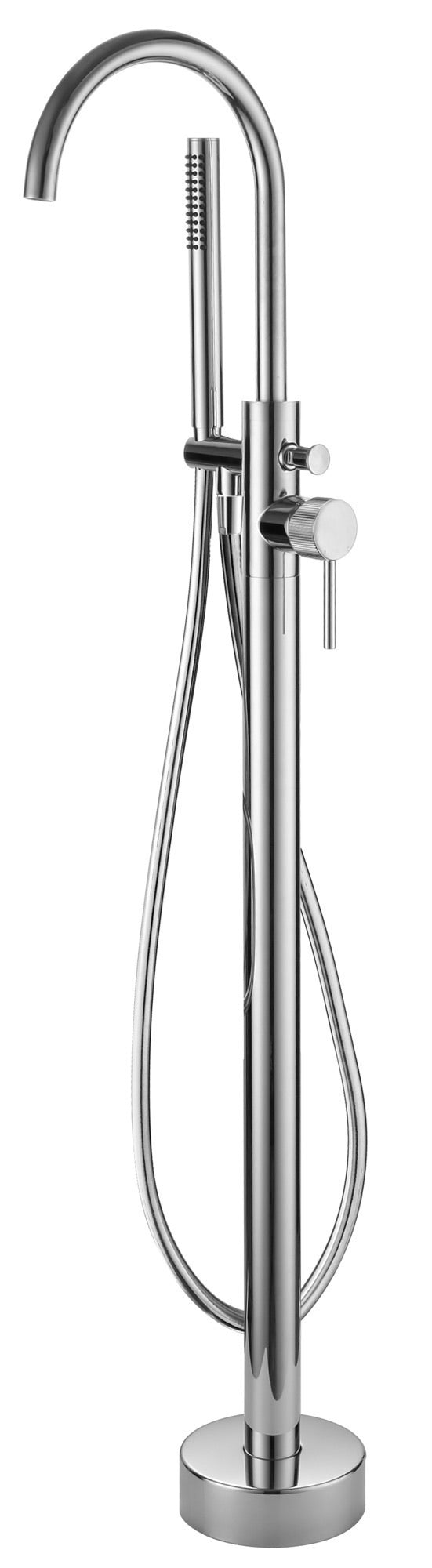 Alderley fluted freestanding bath shower mixer - chrome (BT7103)
