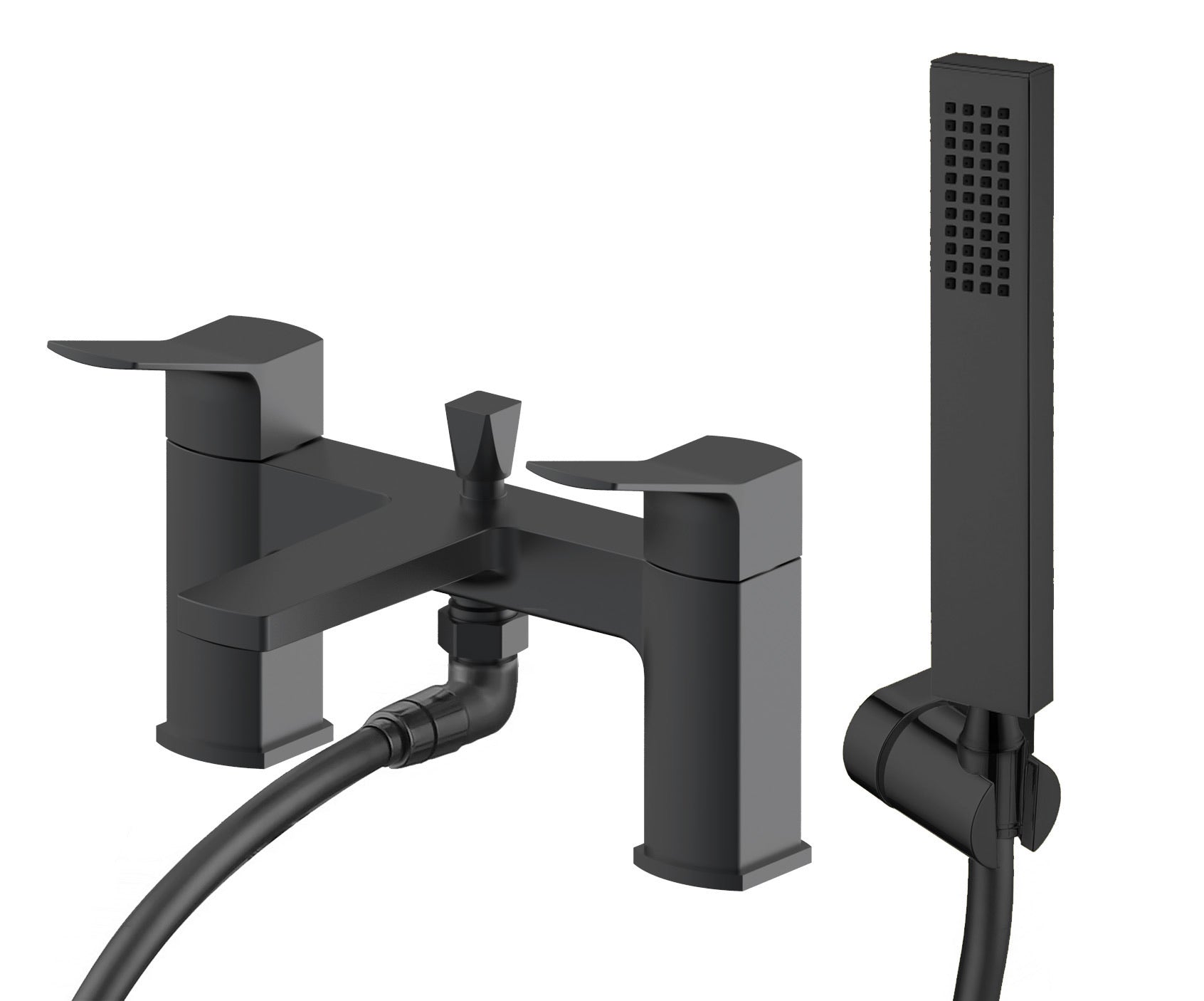 Fairford bath shower mixer with shower kit - matt black (BT7125)