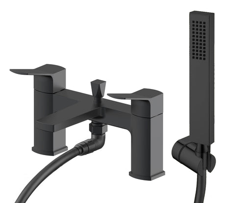 Fairford bath shower mixer with shower kit - matt black (BT7125)