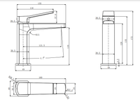 Fairford mono basin mixer with sprung waste - chrome dimensions diagram