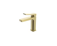 Fairford mono basin mixer with sprung waste - brushed gold (BT7129)