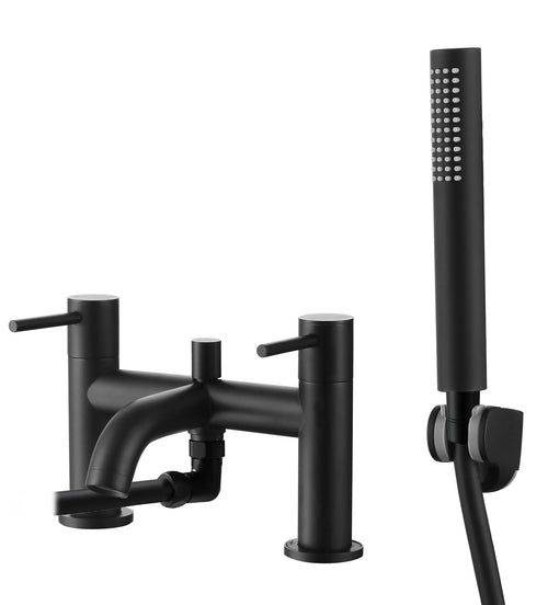 Girton bath shower mixer with shower kit - matt black (BT7137)