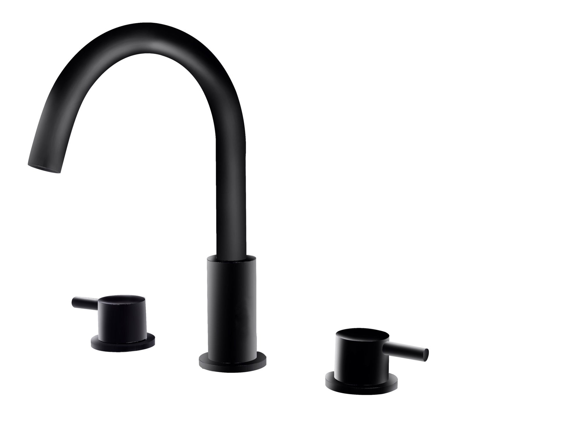 Girton 3 holes deck mounted basin mixer - matt black (BT7144)
