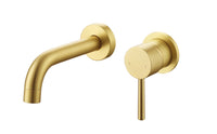Girton wall mounted basin mixer - brushed brass (BT7148)
