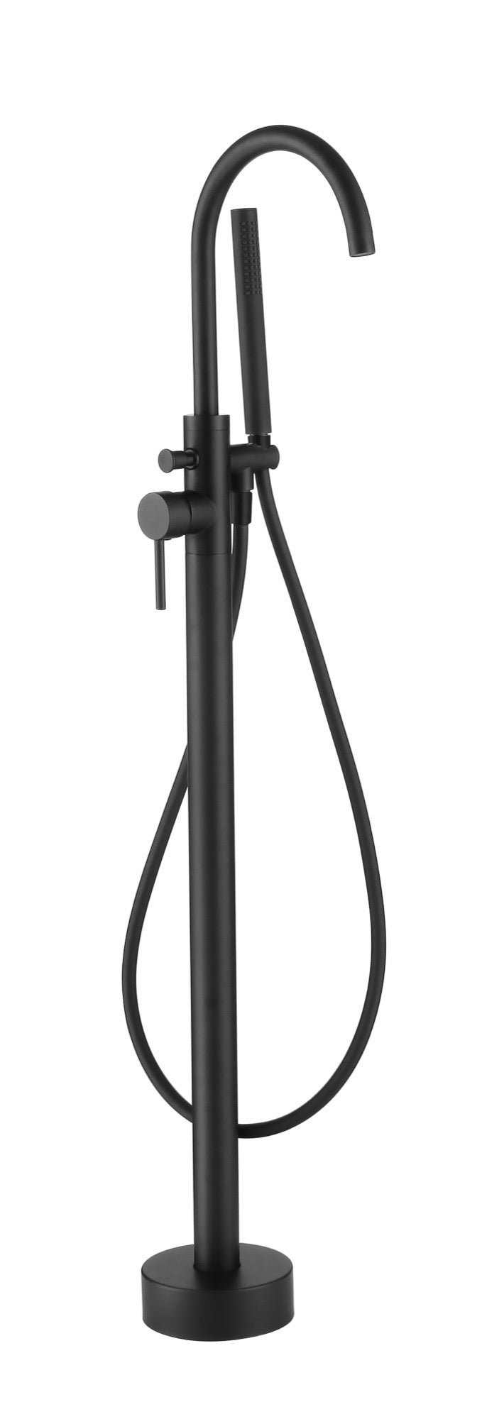 Girton freestanding bath shower mixer - matt black (BT7151)