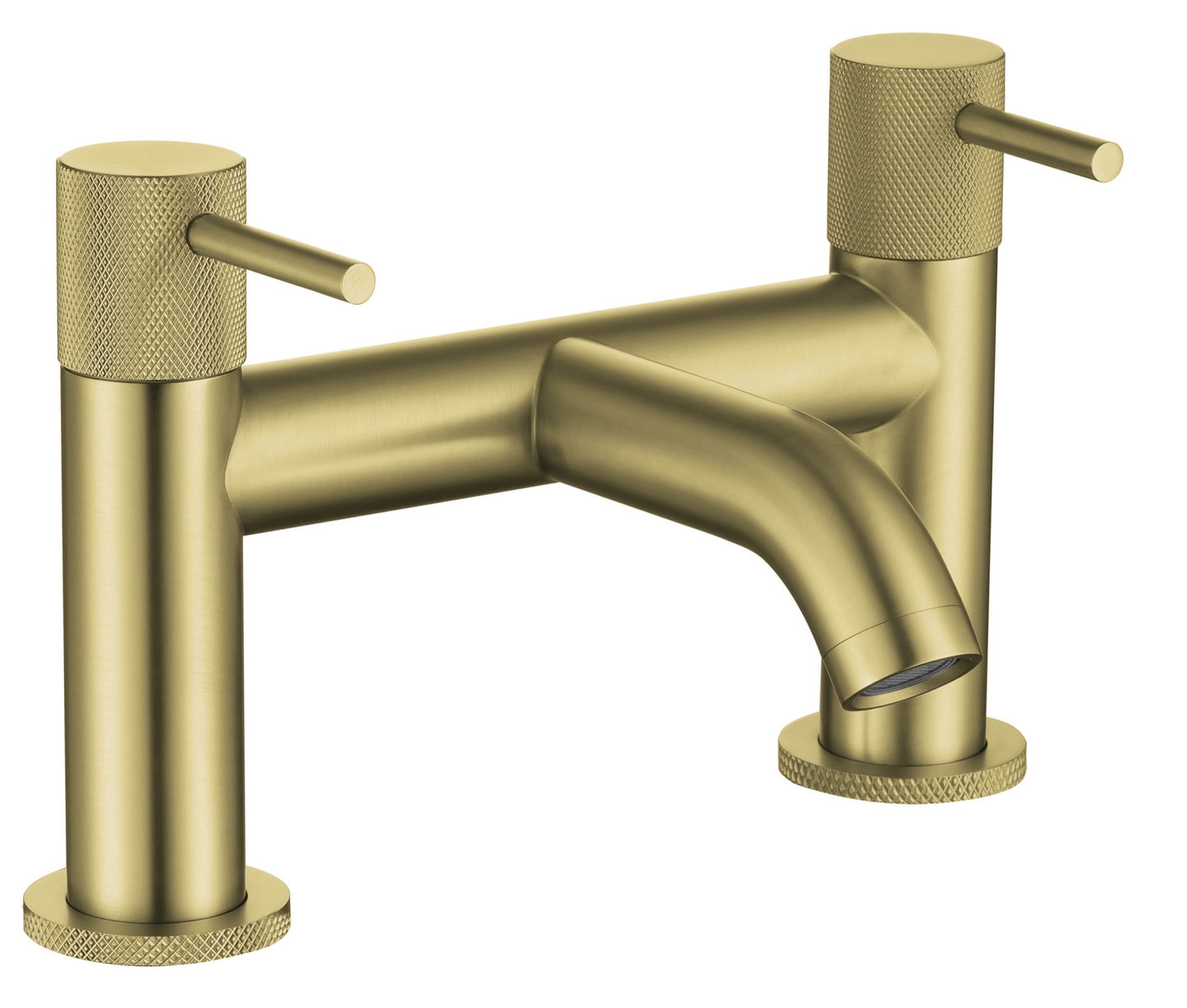 Garrick diamond knurled bath filler - brushed brass (BT7155)