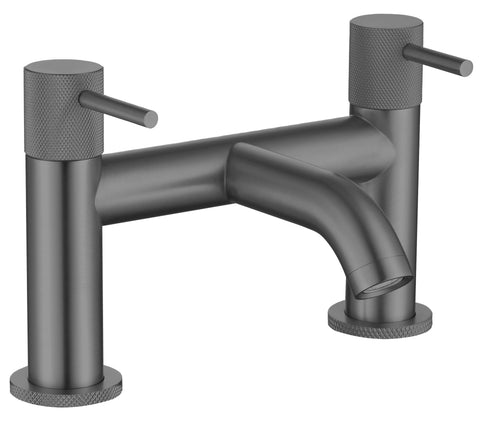 Garrick diamond knurled bath filler - gunmetal grey (BT7158)