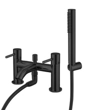 Garrick diamond knurled bath shower mixer with shower kit - matt black (BT7160)