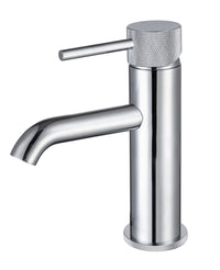 Garrick diamond knurled cold start mono basin mixer with sprung waste - chrome (BT7165)