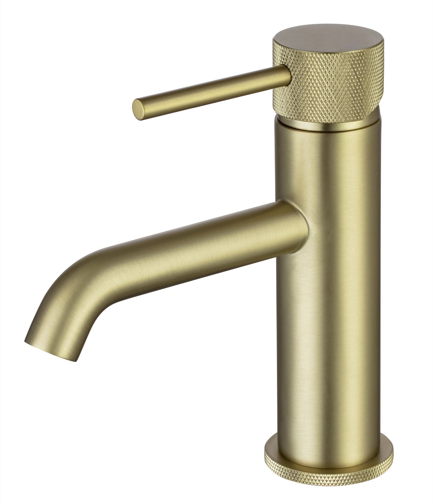 Garrick diamond knurled cold start mono basin mixer with sprung waste - brushed brass (BT7167)