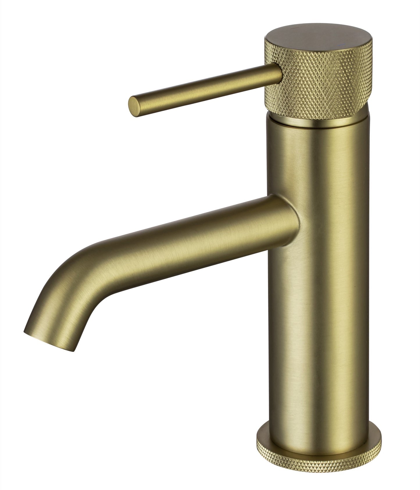 Garrick diamond knurled cold start mono basin mixer with sprung waste - brushed gold (BT7168)