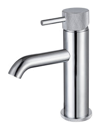 Garrick diamond knurled mini mono basin mixer with sprung waste - chrome (BT7171)