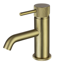Garrick diamond knurled mini mono basin mixer with sprung waste - brushed gold (BT7174)
