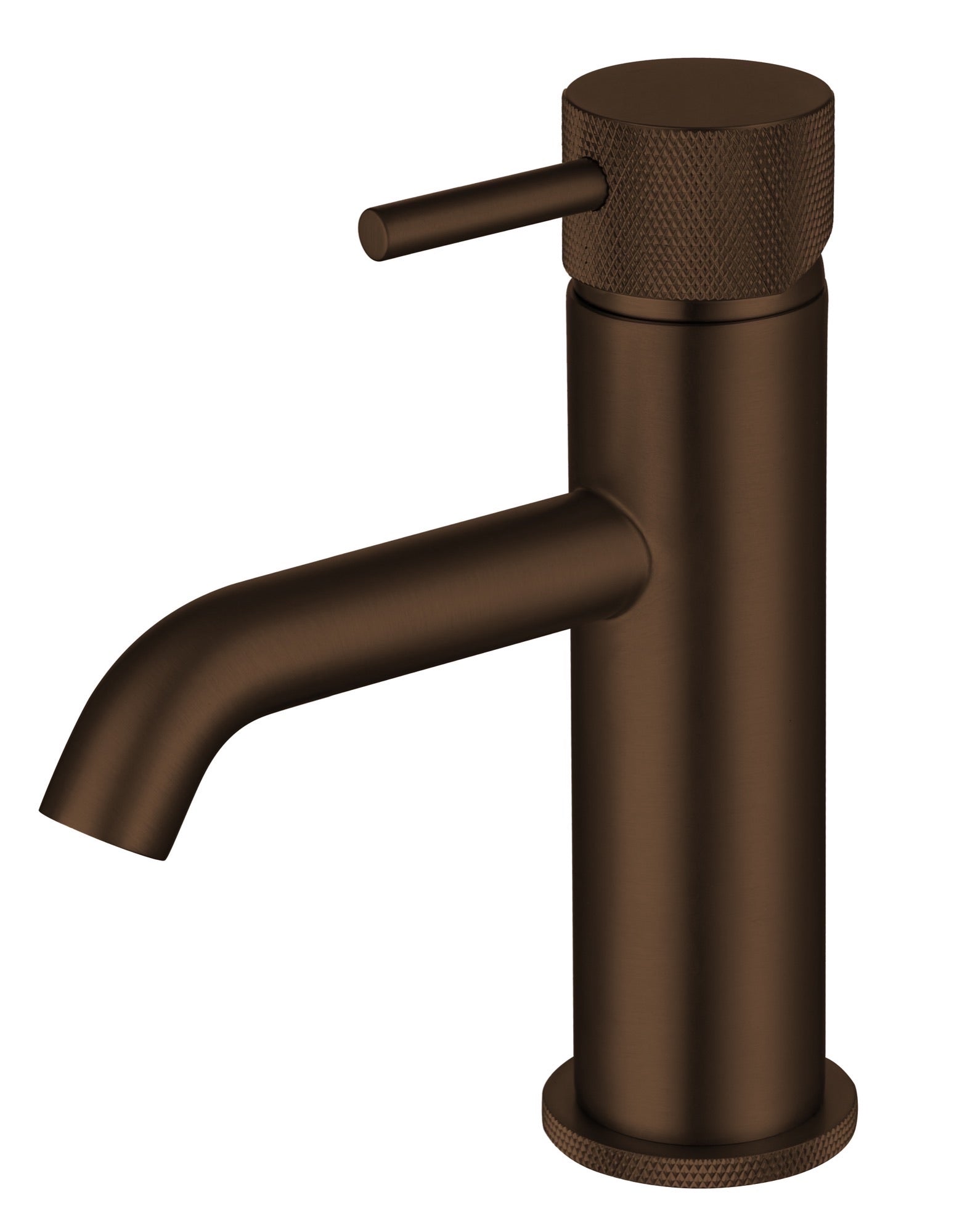Garrick diamond knurled mini mono basin mixer with sprung waste - brushed bronze (BT7175)