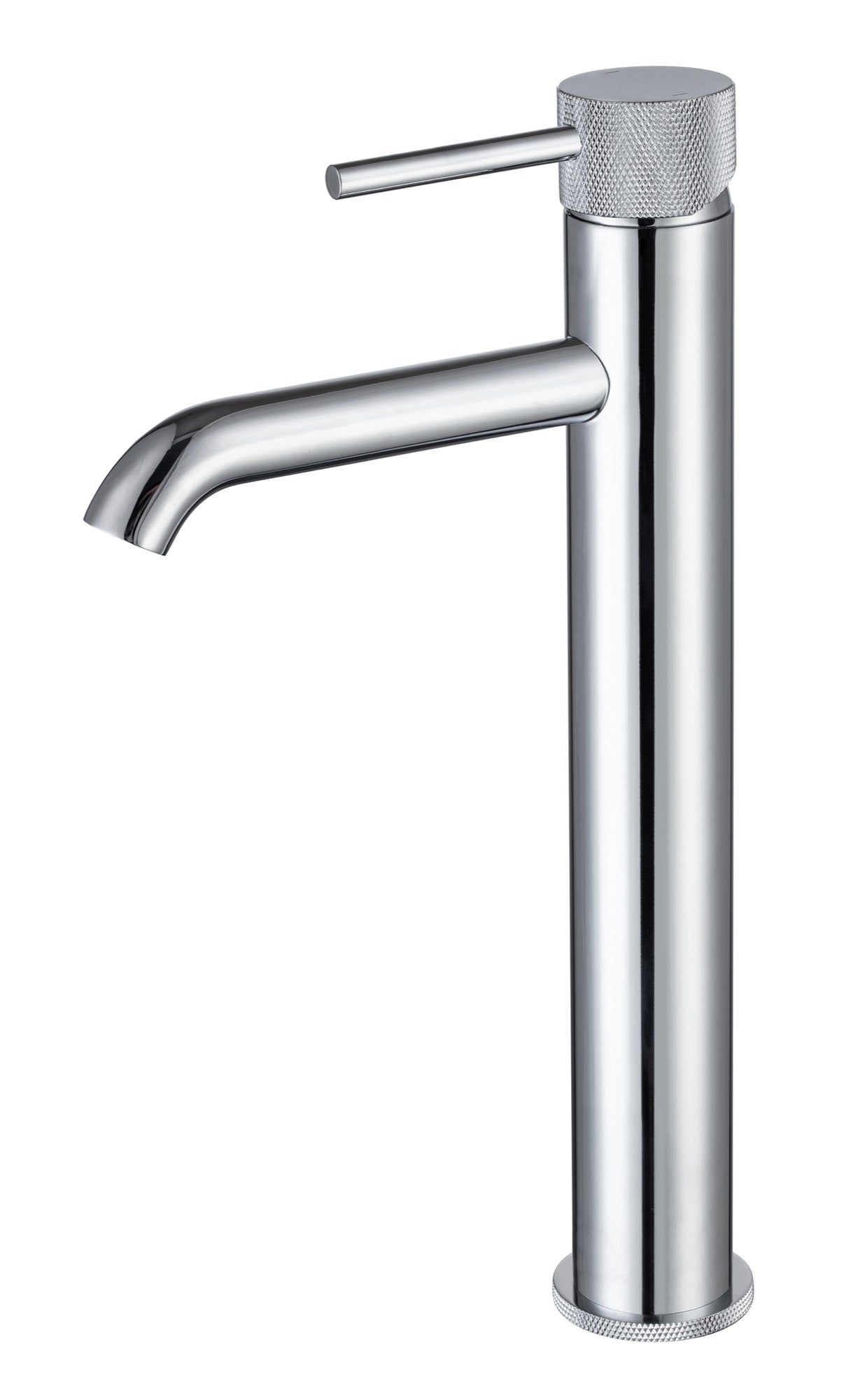 Garrick diamond knurled cold start tall mono basin mixer - chrome (BT7177)