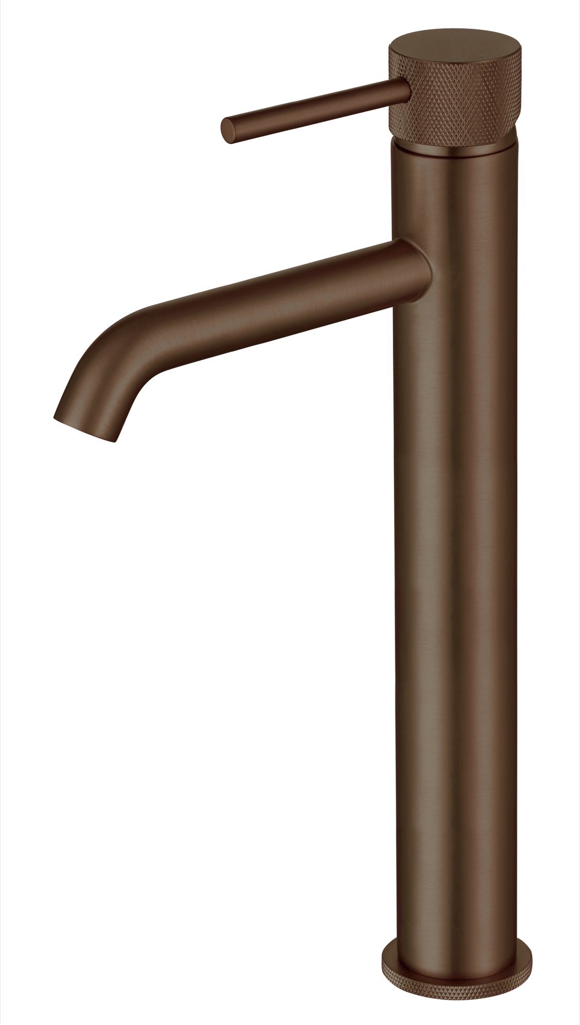 Garrick diamond knurled cold start tall mono basin mixer - brushed bronze (BT7181)