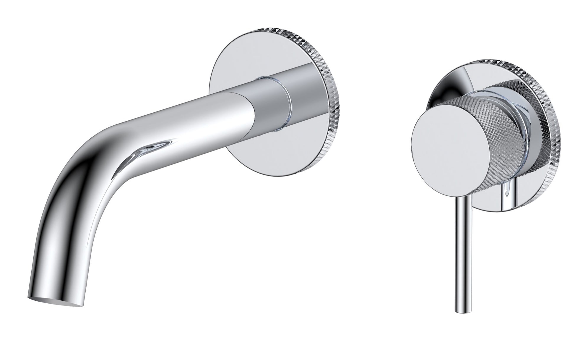 Garrick diamond knurled wall mounted basin mixer with EZ box - chrome (BT7183)