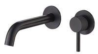 Garrick diamond knurled wall mounted basin mixer with EZ box - matt black (BT7184)