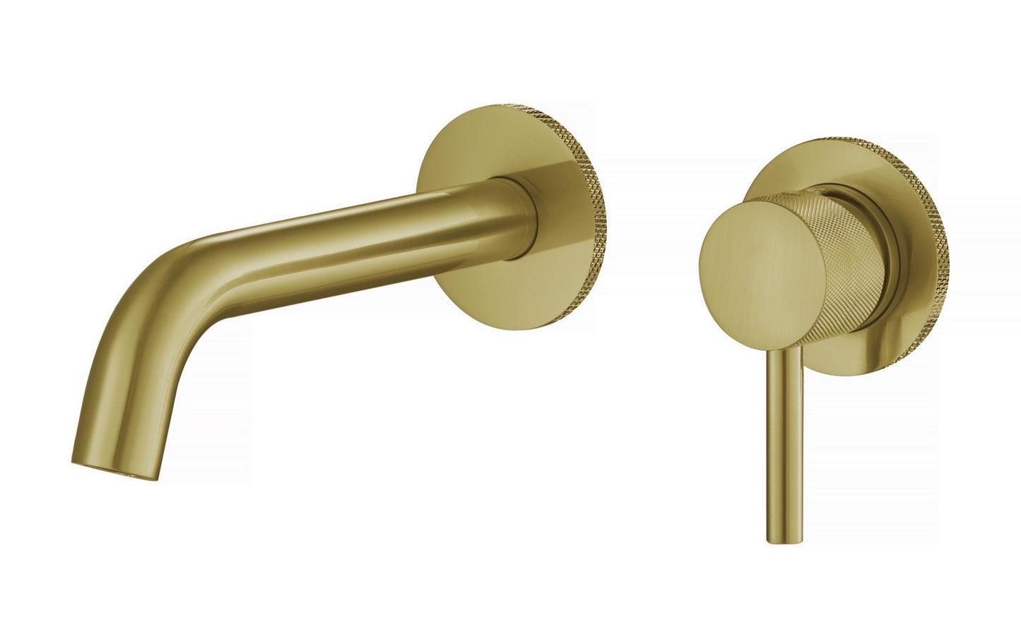 Garrick diamond knurled wall mounted basin mixer with EZ box - brushed gold (BT7186)