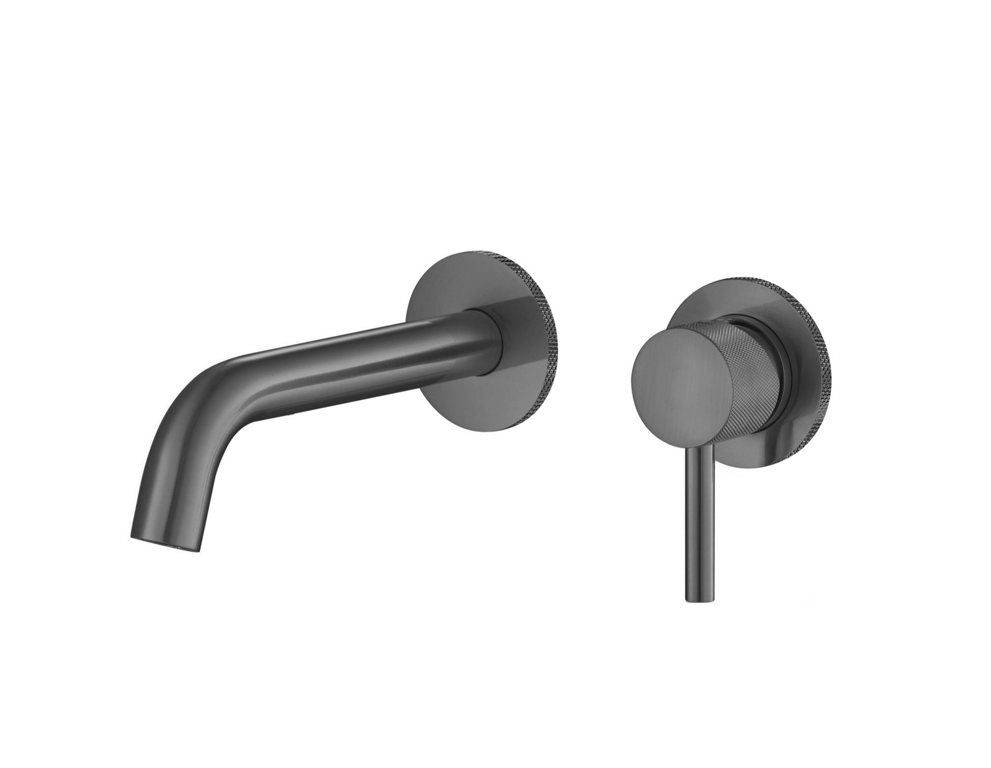 Garrick diamond knurled wall mounted basin mixer with EZ box - gunmetal grey (BT7188)