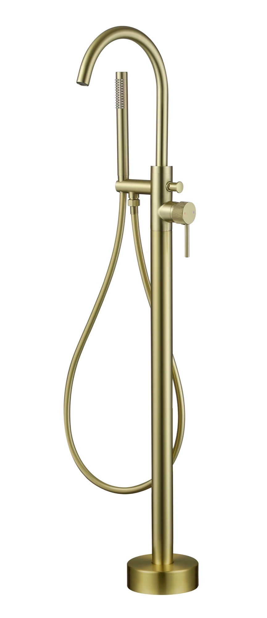 Garrick diamond knurled freestanding bath shower mixer - brushed brass (BT7191)