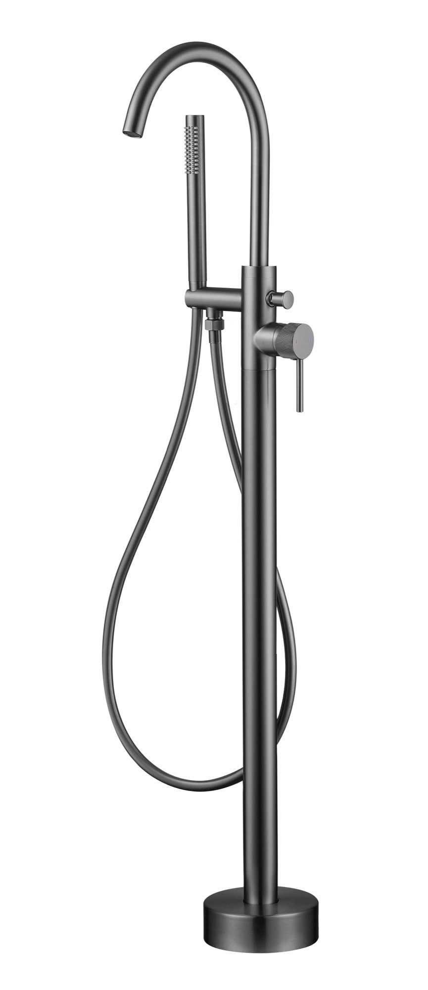 Garrick diamond knurled freestanding bath shower mixer - gunmetal grey (BT7194)