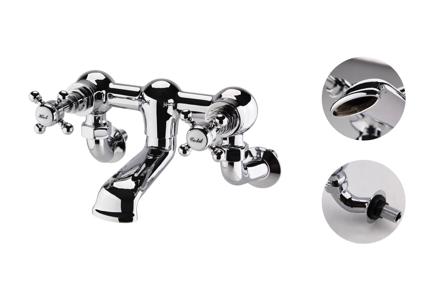 Wenlock wall mounted exposed bath filler - chrome (BT7228)
