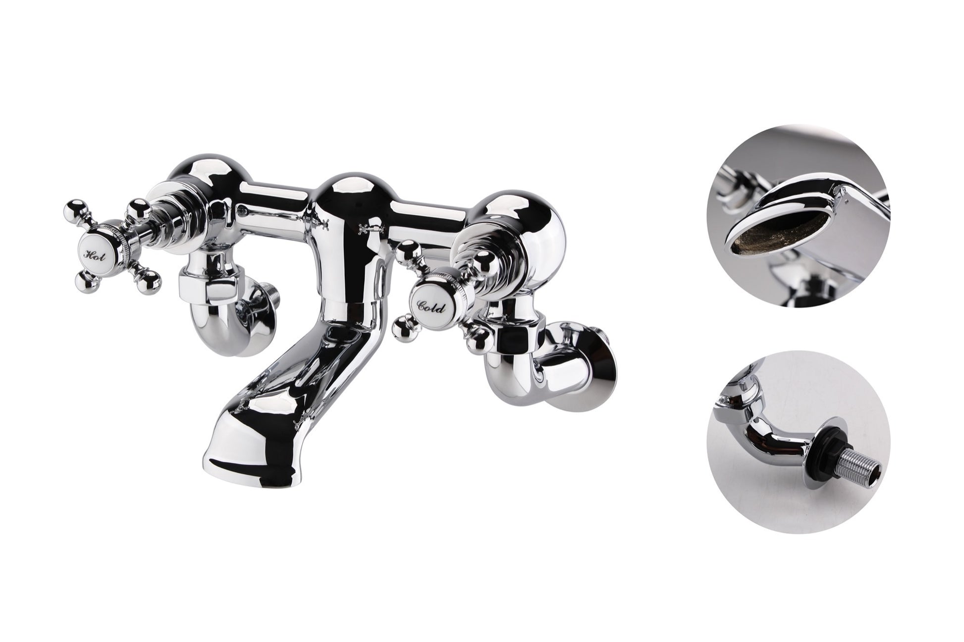 Wenlock wall mounted exposed bath filler - chrome (BT7228)