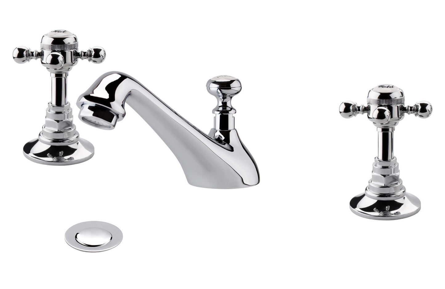 Wenlock 3 holes basin taps with pop up waste - chrome (BT7229)