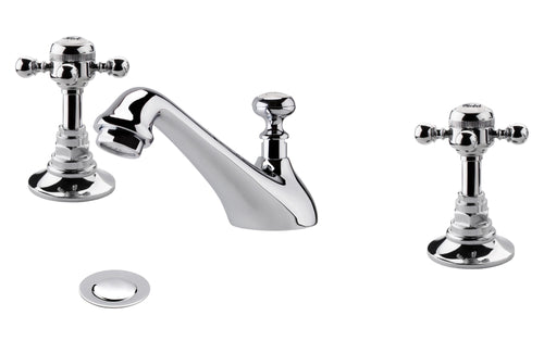 Wenlock 3 holes basin taps with pop up waste - chrome (BT7229)