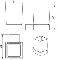 Denby Soap dish & holder - Matt Black dimensions diagram