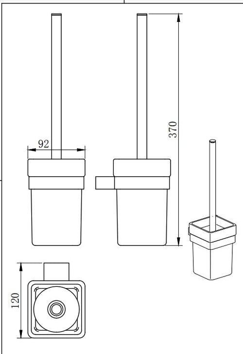 Denby Toilet brush & holder - Chrome (BT8018)