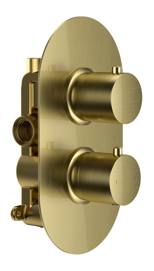 Brancaster Single outlet concealed thermostatic - Brushed Brass (BT8090)