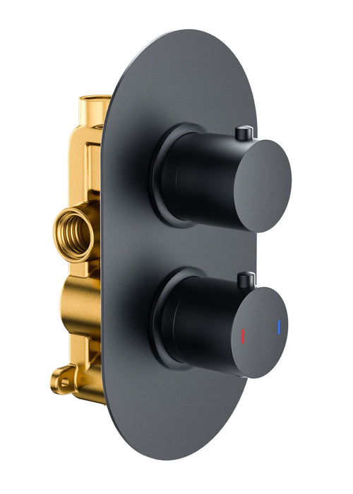 Brancaster Single outlet concealed thermostatic - Matt Black (BT8092)