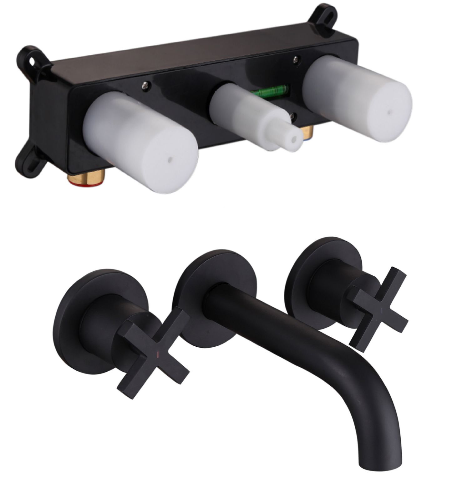 Wall Mounted Basin Mixer - Matt Black (BT8102)