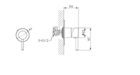 Fenwick Wall mounted concealed mixer - Chrome dimensions diagram