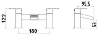 Hartcliffe Bath Filler - Chrome dimensions diagram