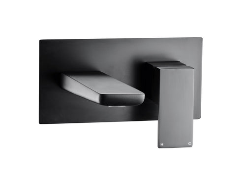 Harwich Wall mounted bath mixer - Matt Black (BT8170)