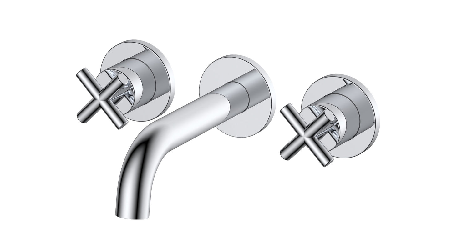 Ibstock Wall Mounted Basin Bath Mixer - Chrome (BT8178)