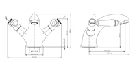 Kimble Mono Basin Mixer - Chrome dimensions diagram