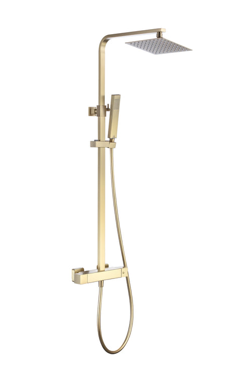 Malton Brushed Brass Cool Touch Thermostatic Shower - Brushed Gold (BT8211)