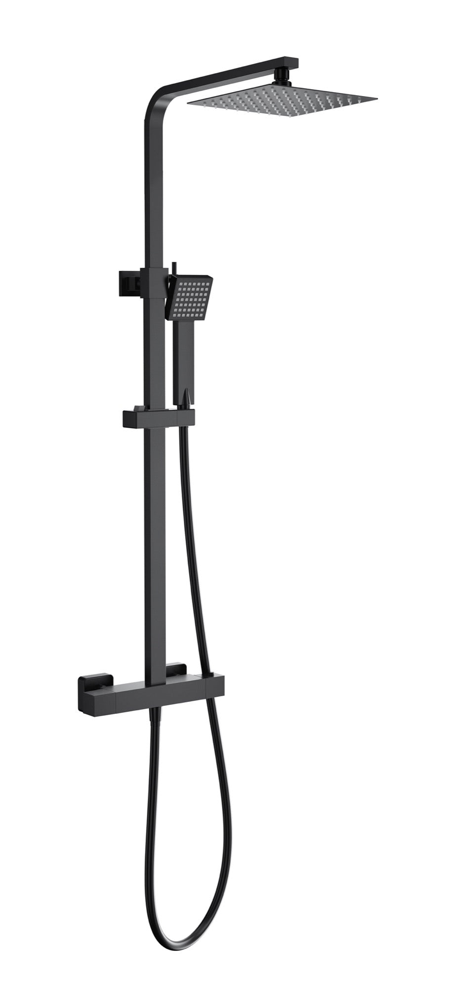 Malton Brushed Brass Cool Touch Thermostatic Shower - Matt Black (BT8213)