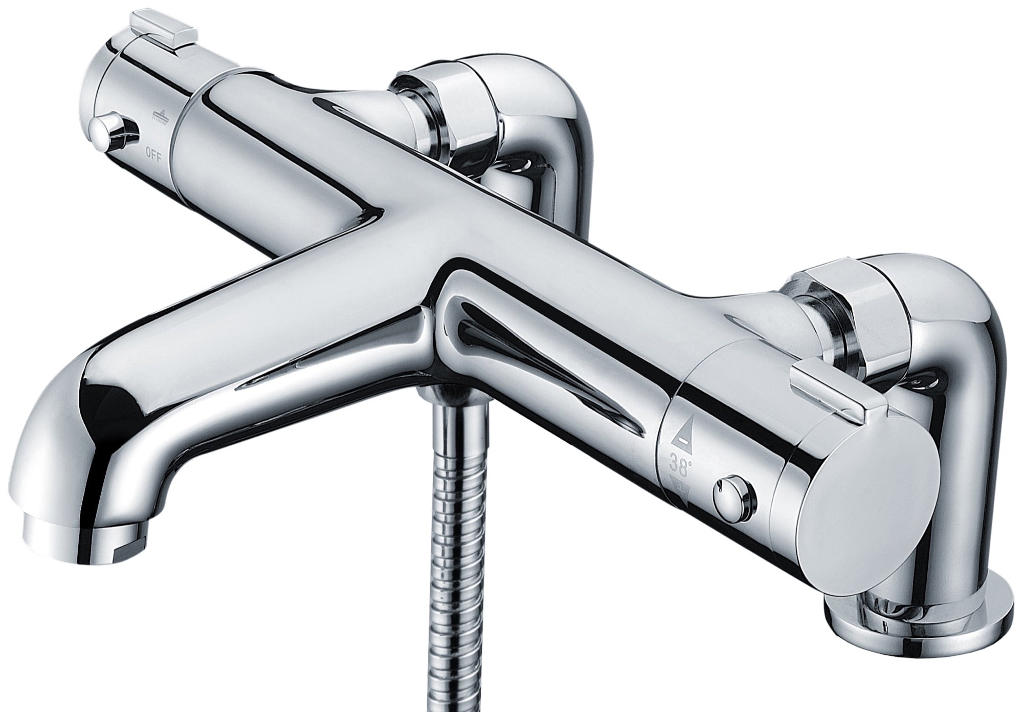 Malton Deck Mounted Thermostatic Bath Shower - Chrome (BT8217)