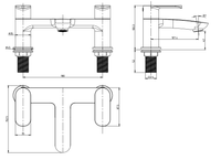 Milbourne Bath Filler - Chrome dimensions diagram