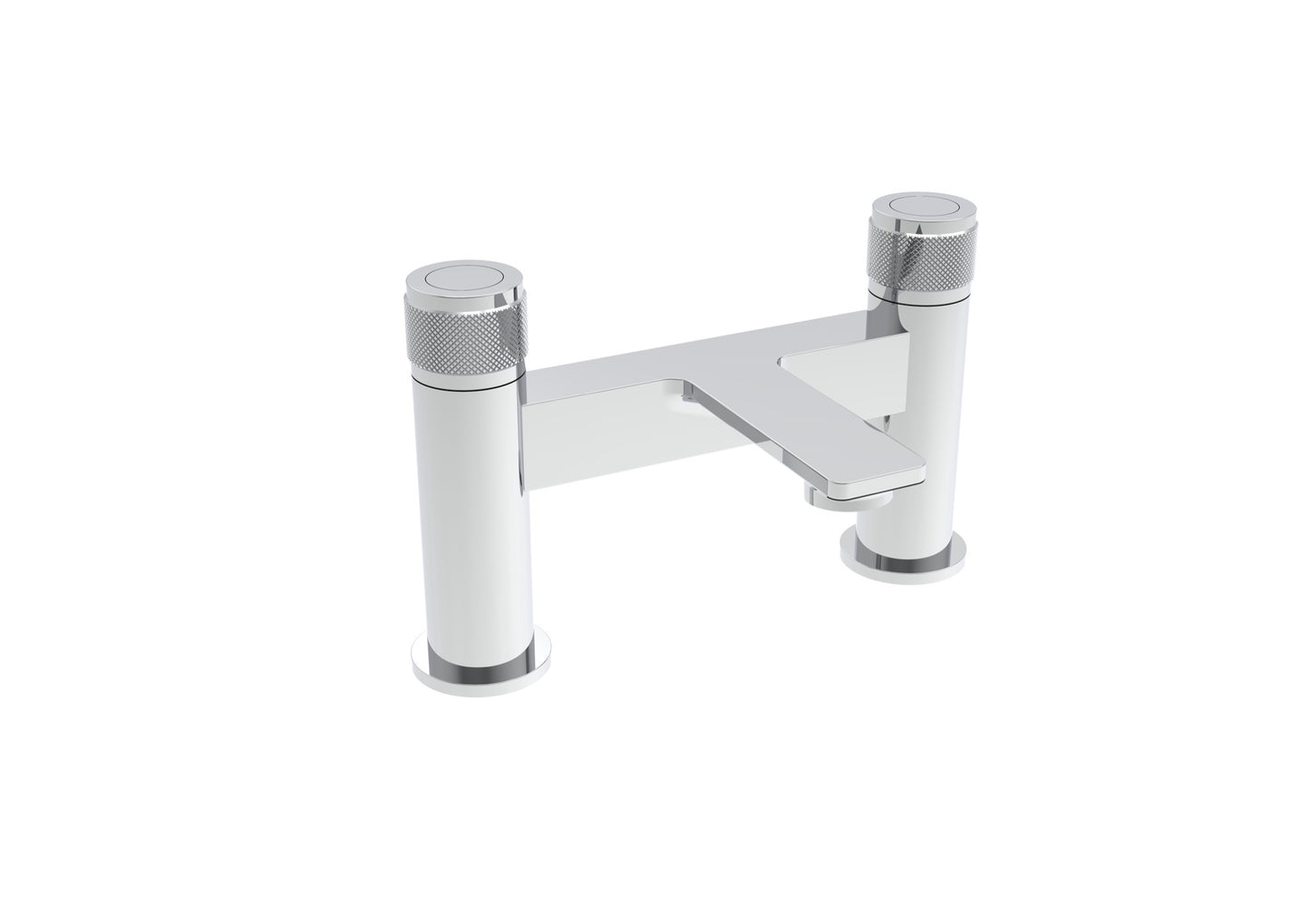 Quorndon Push Button Knurling Deck Mounted Bath Filler - Chrome (BT8265)