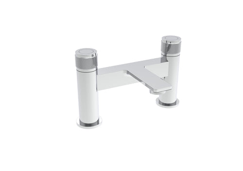 Quorndon Push Button Knurling Deck Mounted Bath Filler - Chrome (BT8265)