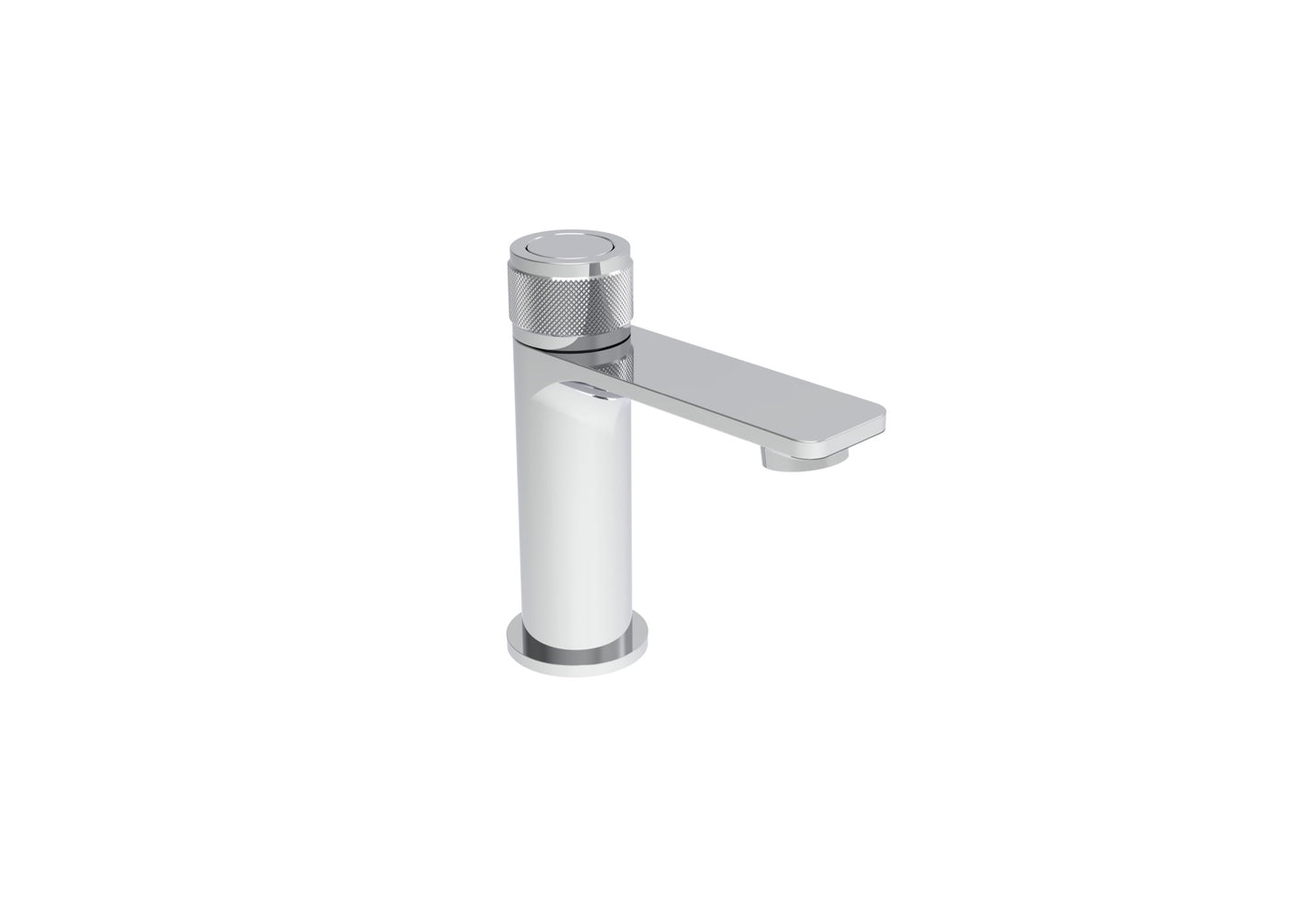 Quorndon Push Button Knurling Mono basin mixer (inc. sprung waste) - Chrome (BT8266)