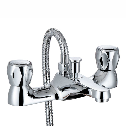 Buy Quest Chrome Bath Shower Mixer Tap With Slider Rail online UK