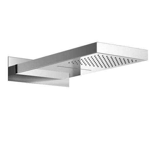 Buy Rectangular dual fixed shower head (waterfall + rainfall) 575 x 230mm - chrome online UK